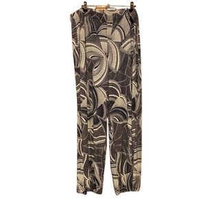 Chicos Travelers printed pull on stretch wide leg pants size 3 or XL